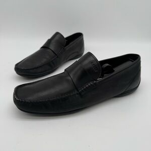 Bally Gabler Black Leather Moc Driving Loafer Size 9 D